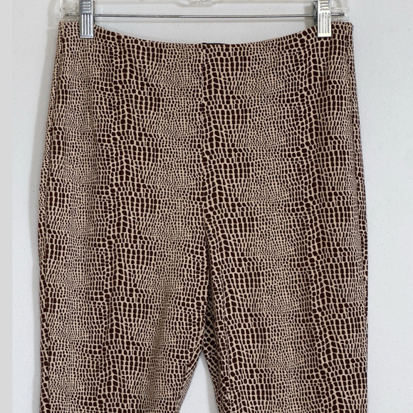 Edgy Snake Print Mob Wife Pants L Crop Legging Slinky Knit Pull-On Tummy-Shaping - Picture 6 of 16
